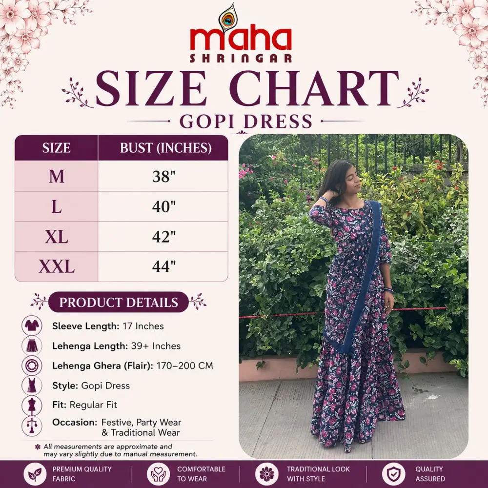 gopi dress size chart