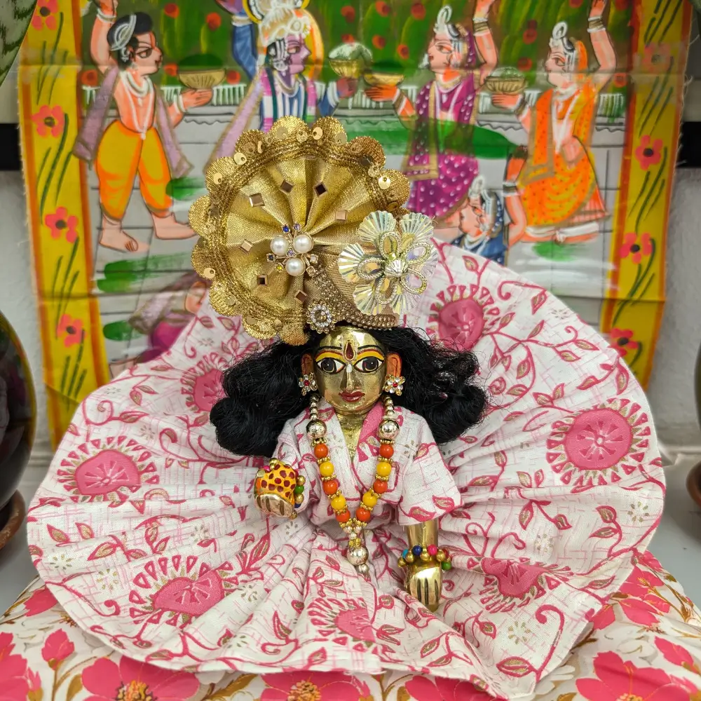 Laddu Gopal Summer Poshak in Pink Floral Print