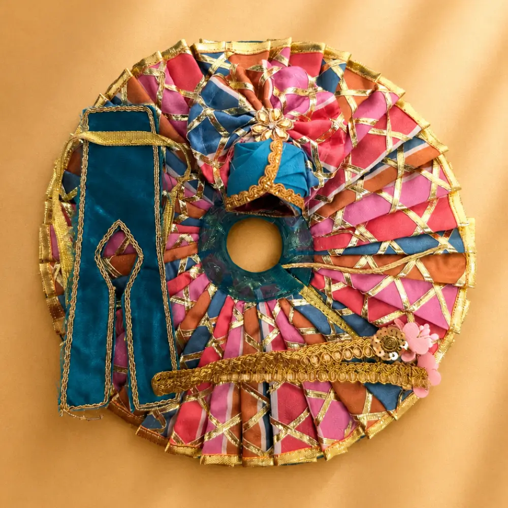 designer kanha ji dress flat lay