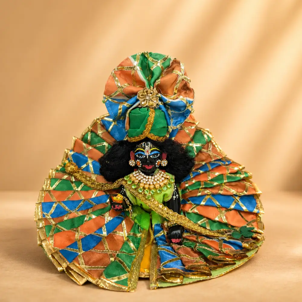 green multicolor laddu gopal designer dress