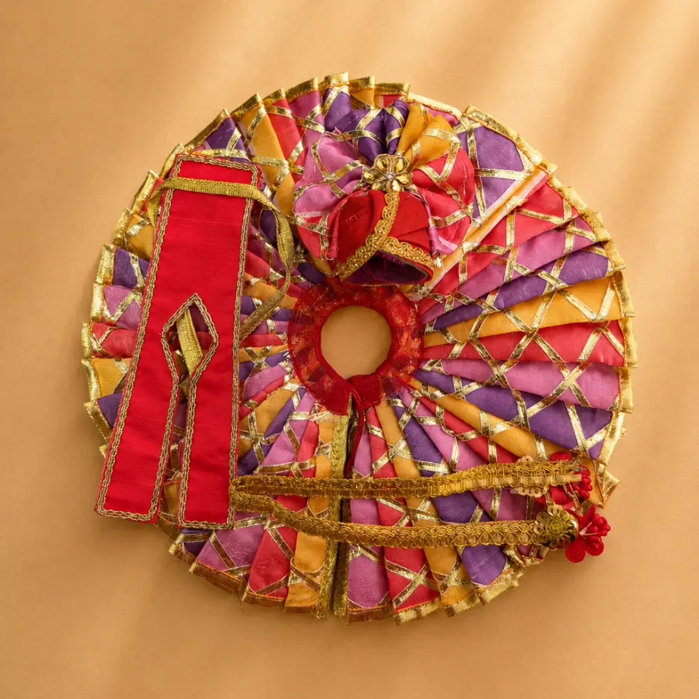 purple handmade laddu gopal designer poshak