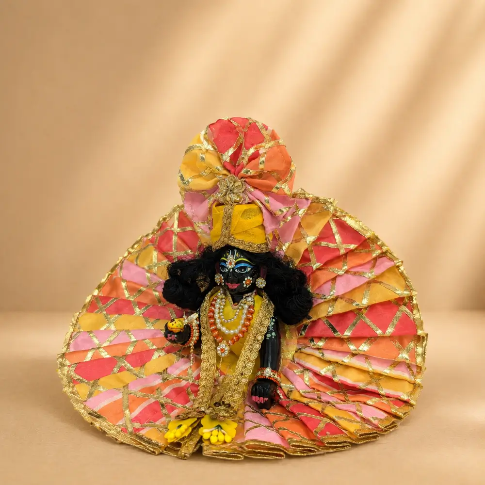 designer yellow kanha ji poshak