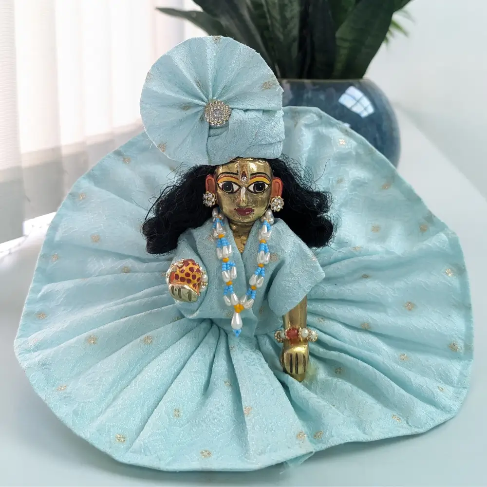 sky blue laddu gopal summer dress