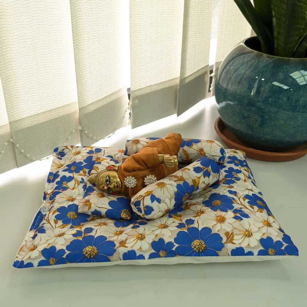 Laddu Gopal Bedding Set Size 0 4 Mahashringar Soft Blue Summer Aasan