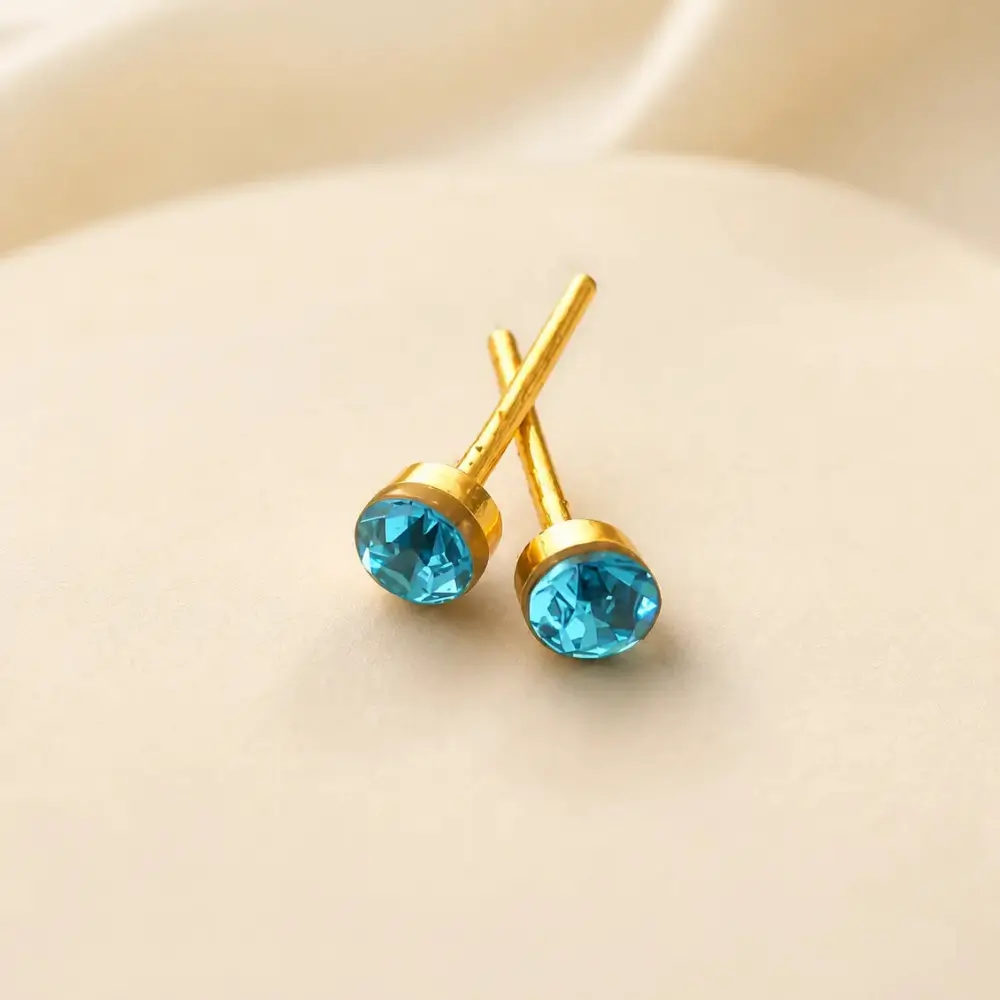 Kanha Ji Earrings Janmashtami Special Blue Stone Bali