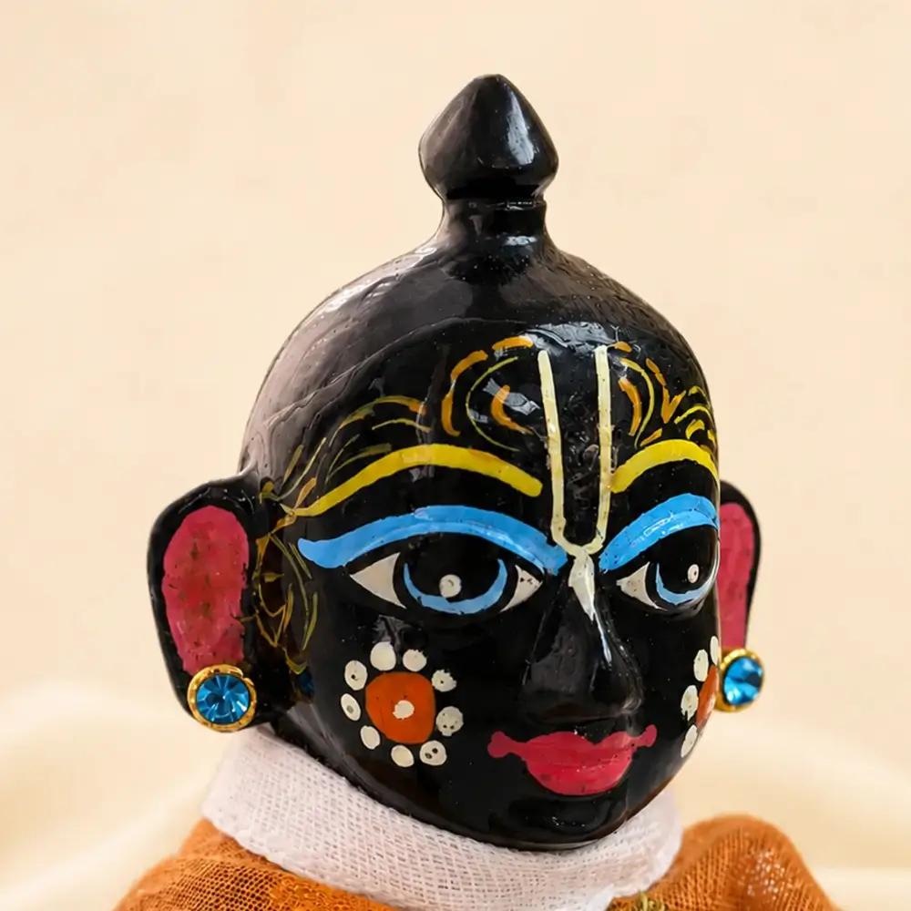 Laddu Gopal Earrings Designer Stone Bali for Kanha Ji with Blue Stone