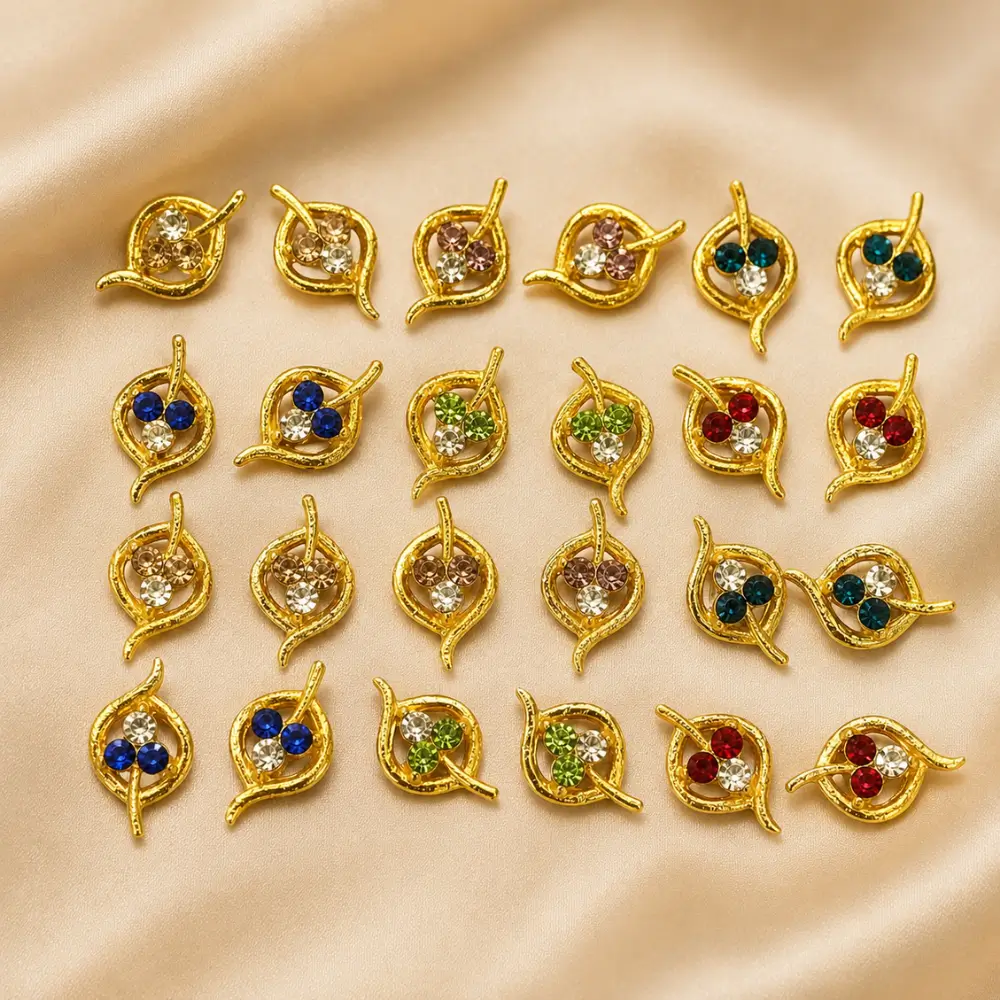 Laddu Gopal Earrings Designer Stone Bali Multiple Color Variants