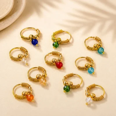 Laddu Gopal Earrings Colorful Bead Bali Collection