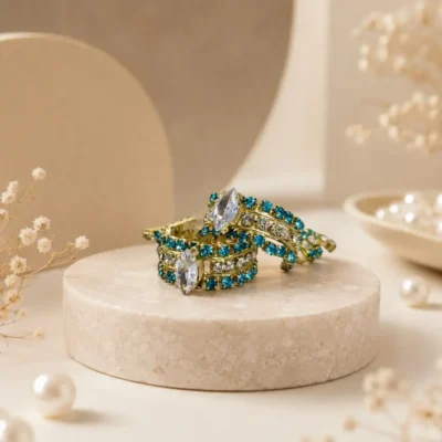 laddu gopal blue stone designer earrings